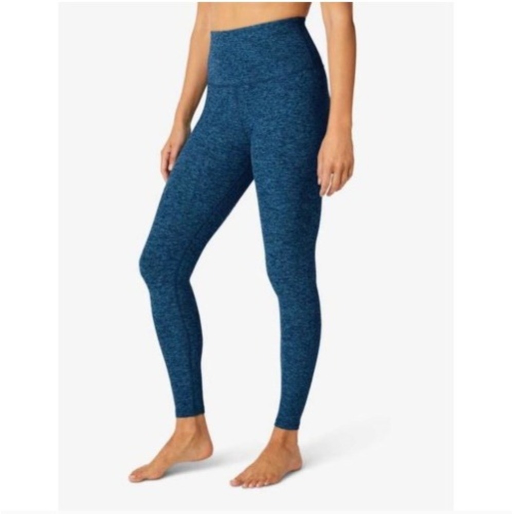 Beyond Yoga Blue Space Dye High Waisted Leggings Medium Athleisure Yoga Running